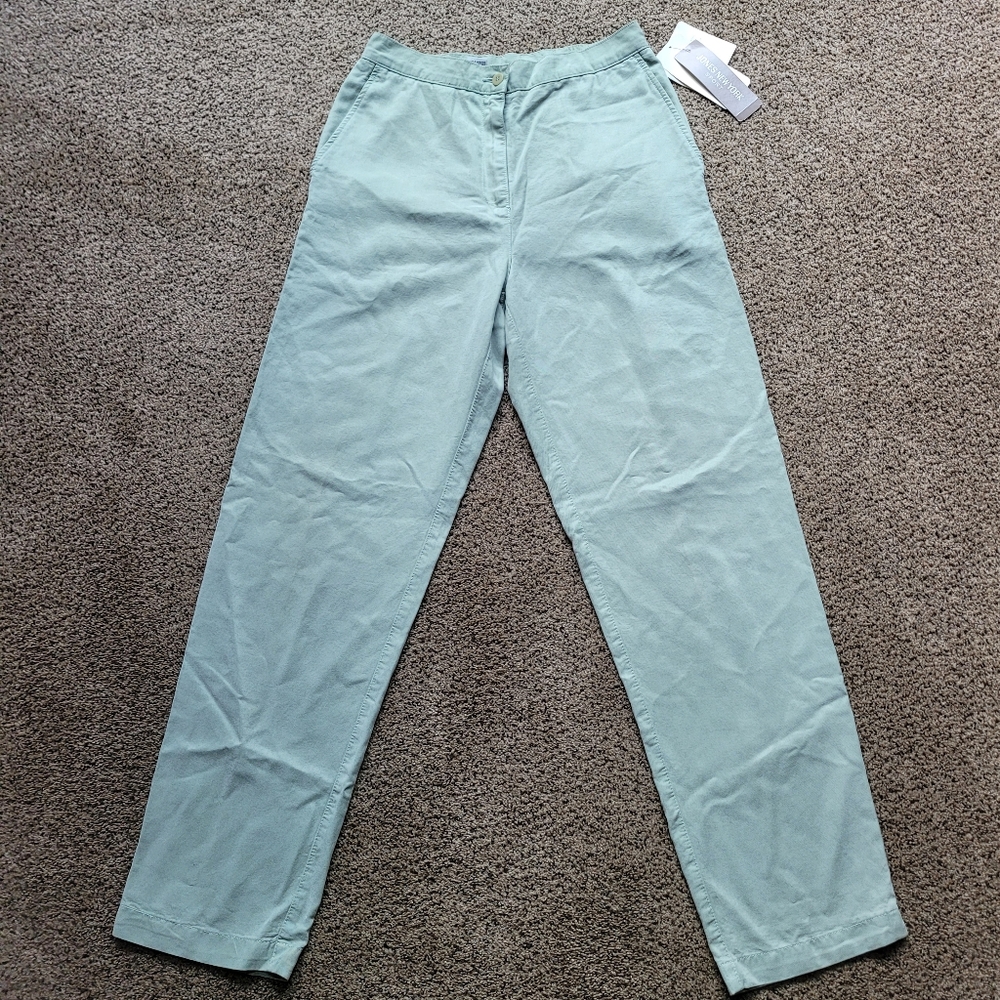 NWT Jones New York Sport Womens Pants 4 Summer Picnic Sea Glass Chino Straight